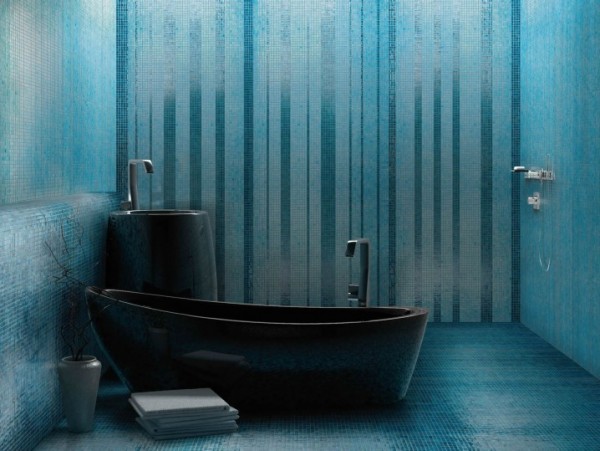 صور - اجمل اشكال سيراميك الحمامات باللون الازرق