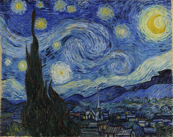 لوحة ليلة النجوم من أشهر اللوحات الفنية في العالم