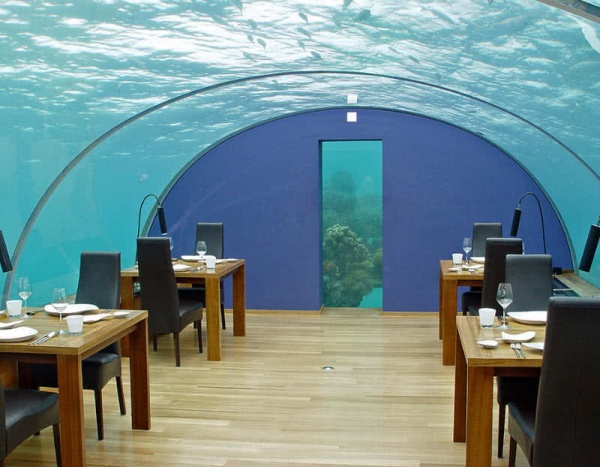 مطعم إيثا، جزيرة كونراد رانجالي، جزر المالديف من اجمل الاماكن تحت الماء